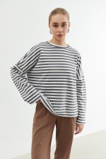 Світшот у сіру смужку 3783 фото 1