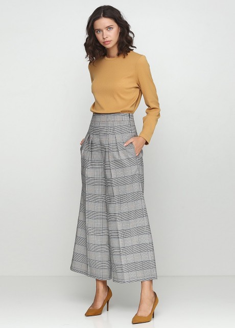 Широкие укороченные брюки2414 купить