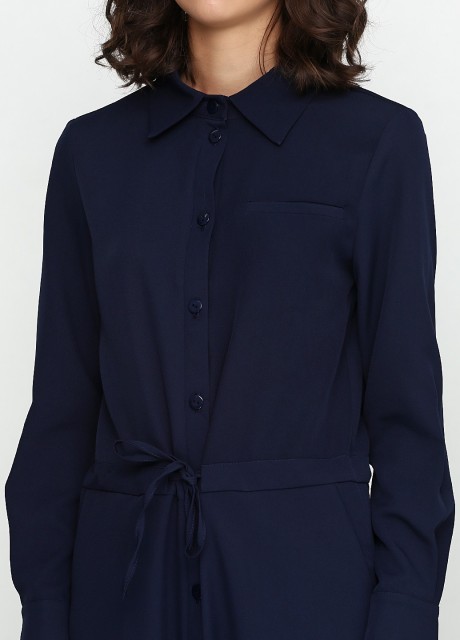 Синий рубашечный кобминезон2428 купить