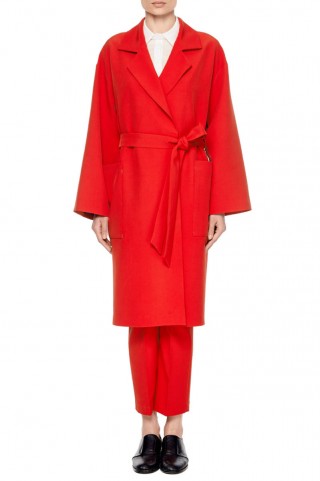 Красное пальто под пояс1953 купить