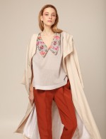 Блуза с воротником с вышивкой фото 2