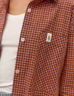 Помаранчева картата сорочка 3988 фото 7