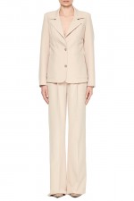 Бежевые макси-брюки фото 0