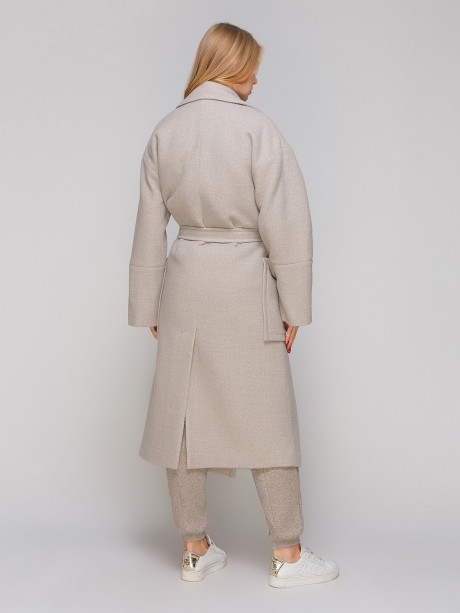 Зимнее длинное пальто на запах с утеплителем2884 купить