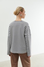 Світшот у сіру смужку 3783 фото 2