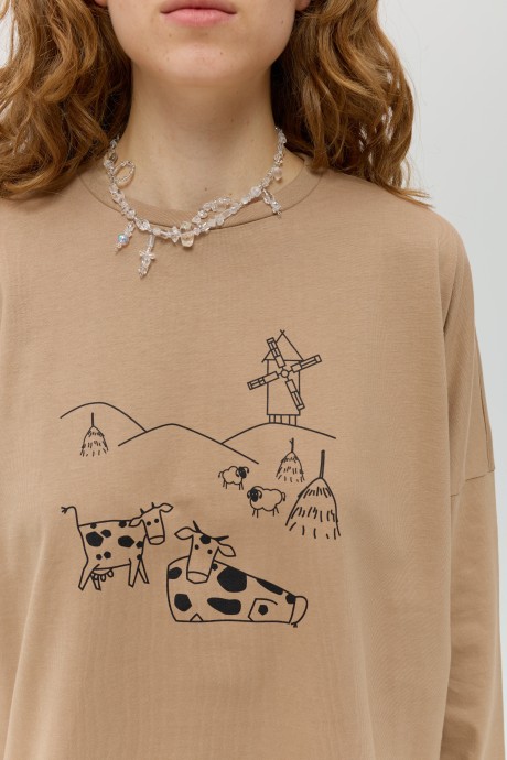 Бежевий лонгслів 40204020 купить