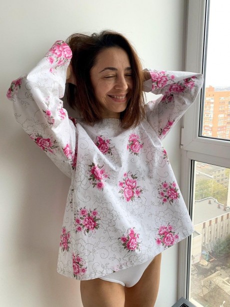 Хлопковая блуза с завязками по спине2970 купить