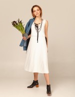 Прикраса на шию з довгих ланцюгів та кілець сірого та чорного кольору фото 0