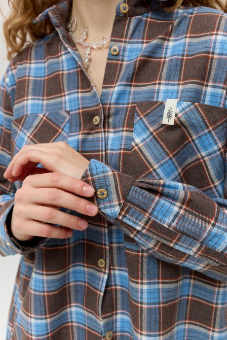 Синя картата сорочка 40164016 купить