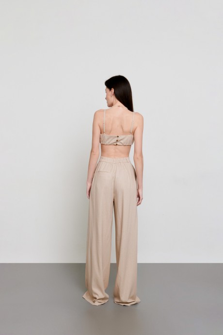 Лляний бежевий топ 36063606 купить