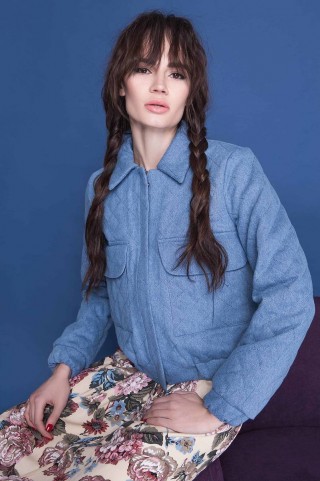 Джинсовый бомбер1583 купить