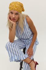 Блуза у біло-блакитну смужку 4001 фото 4