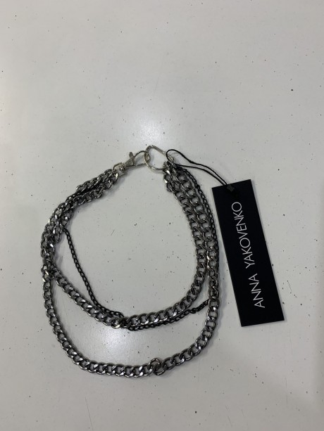 Прикраса на шию з коротких ланцюгів сірого та чорного кольору2958 купить