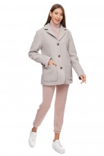 Шерстяной жакет прямого силуэта с английским воротником и накладными карманами. фото 0