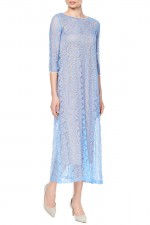 Платье-сарафан с голубым кружевом фото 4