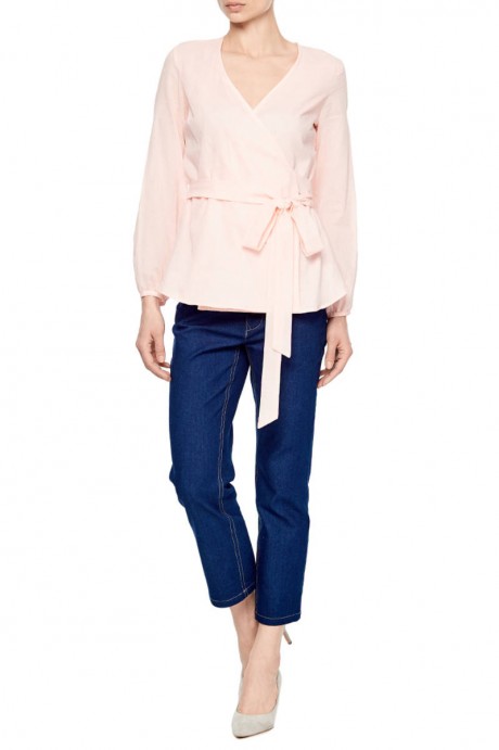 Розовая блуза на запахе1876 купить
