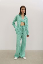 Штані у зелену смужку 3811 фото 2