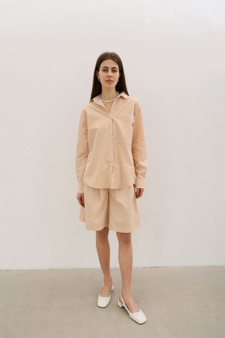 Сорочка у жовто-білу смужку 38063806 купить