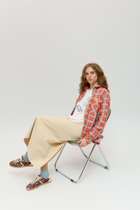 Помаранчева картата сорочка 40174017 купить