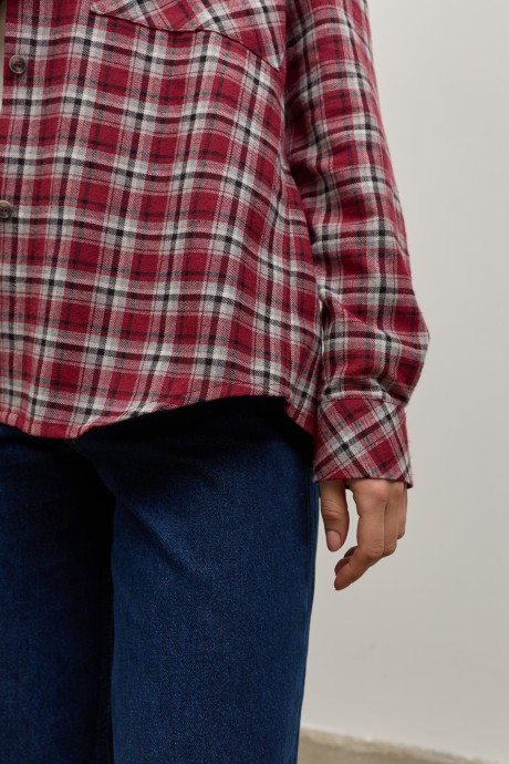 Бордова картата сорочка 40664066 купить