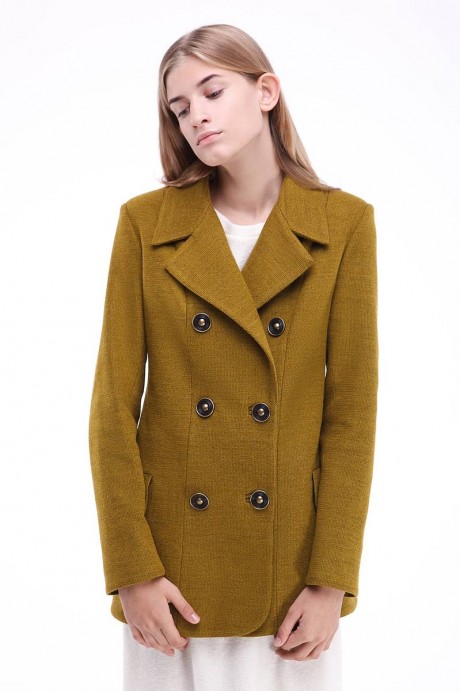 Шерстяное пальто-жакет1723 купить