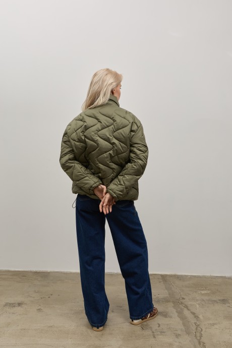 Зелена стьобана куртка 40754075 купить