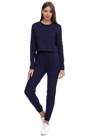 Синий укороченный свитшот2939 купить