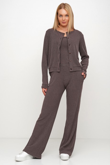Трикотажные коричневае брюки3017 купить