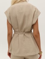 Бежевий жилет 3986 фото 6