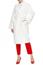 Белое пальто средней длины фото 2