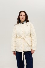 Біла стьобана куртка 3947 фото 1