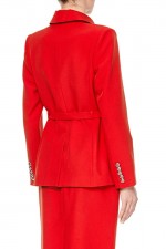 Красный жакет под пояс фото 2