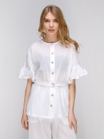 Біла бавовняна блуза фото 0