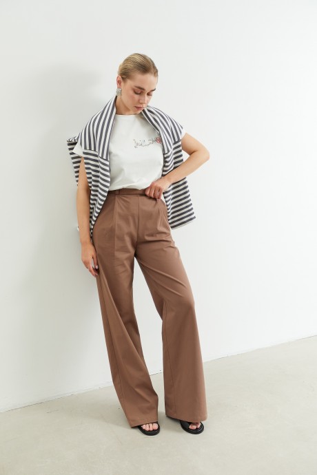 Коричневі брюки максі 37773777 купить