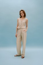 Бежеві лляні брюки 3657 фото 1