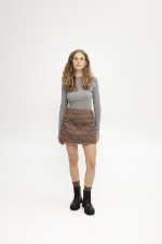 Коричневий стьобаний жилет 3915 фото 8