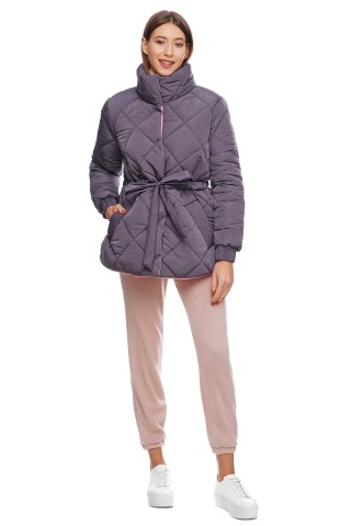 Зимняя серо-фиолетовая куртка2892 купить