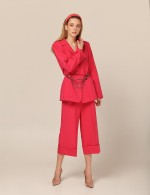 Обідок із пластику, обтягнутий рожевим, бавовняним джгутом фото 0