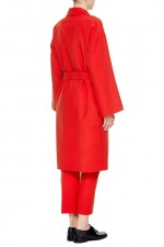 Красное пальто под пояс фото 1