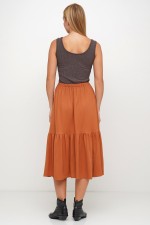 Двоярусна спідниця довжини міді фото 3