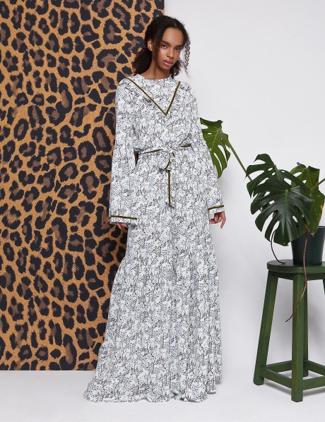 Довга сукня з блакитними гілочками2560 купить