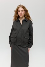 Сірий бомбер 4025 фото 0