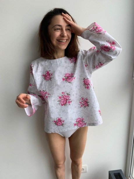 Хлопковая блуза с завязками по спине2970 купить