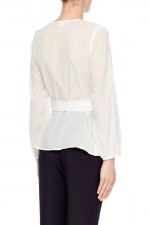 Белая блуза на запахе фото 1