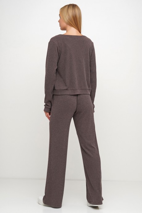 Трикотажные коричневае брюки3017 купить