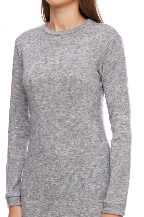 Серое приталенное платье из ангоры в длине миди2900 купить