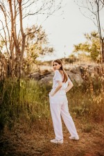 Білий бавовняний комбінезон фото 2