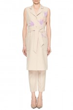 Бежевое платье-жилет фото 0