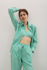 Топ у зелену смужку 3810 фото 0