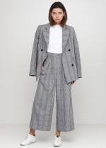 Укороченные свободные брюки в клетку фото 0